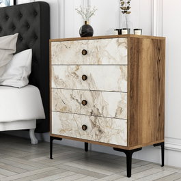 Hanah Home Lizbon 538 Cómoda Nogal y Blanco